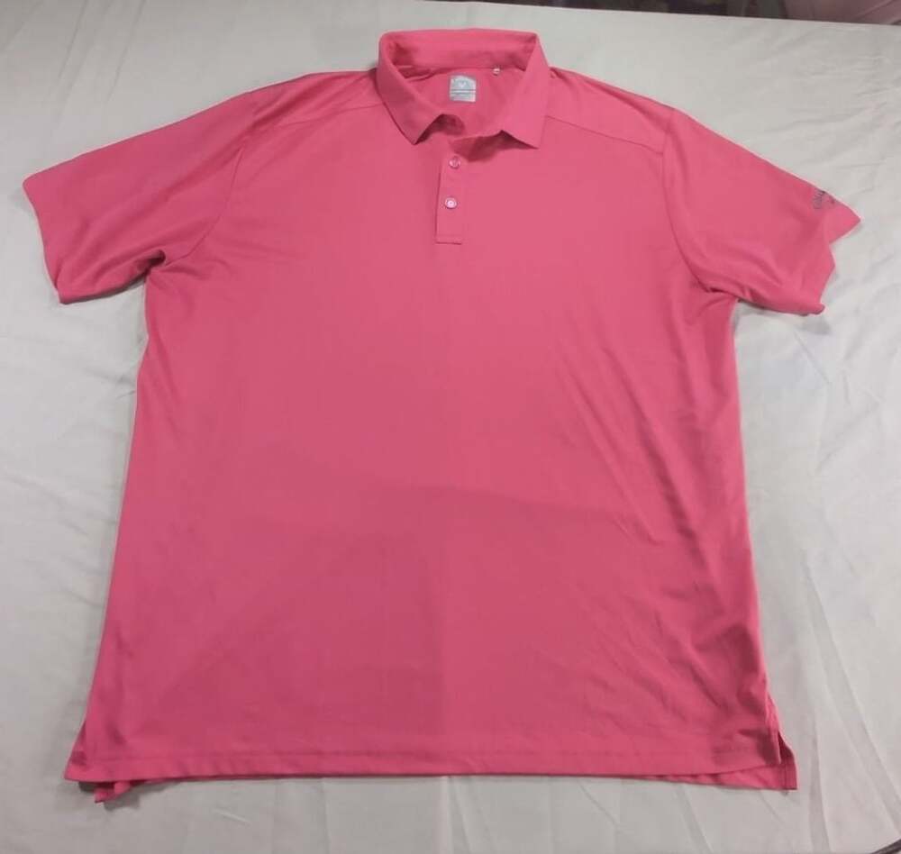 Callaway Golf Short Sleeve Performance Polo Shirt Pink Men's XXL